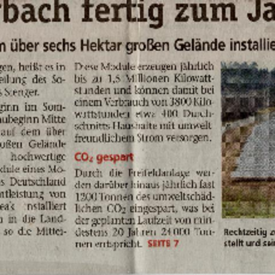 Solarpark Rohrbach Der Markt bei Photovoltaikanlagen Stenger GmbH in Wiesthal